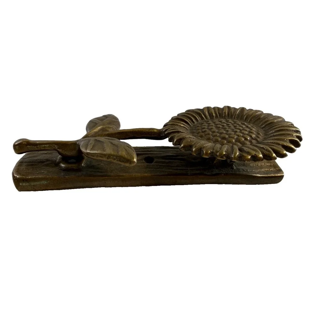 Vintage Solid Brass Sunflower Door Knocker 5.5